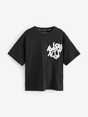 smALLSAINTS Black Boys Oversized Orlando Logo Crew 100% Cotton T-Shirt - Image 4 of 7