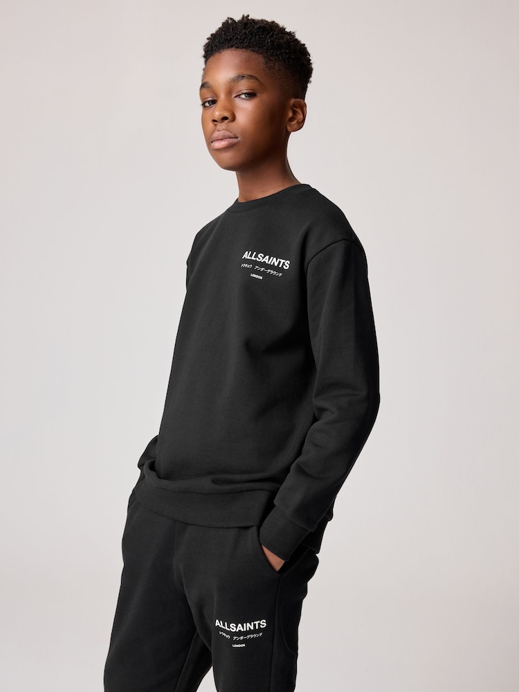 smALLSAINTS Black Oversized Underground Crew Sweatshirt - Image 2 of 7