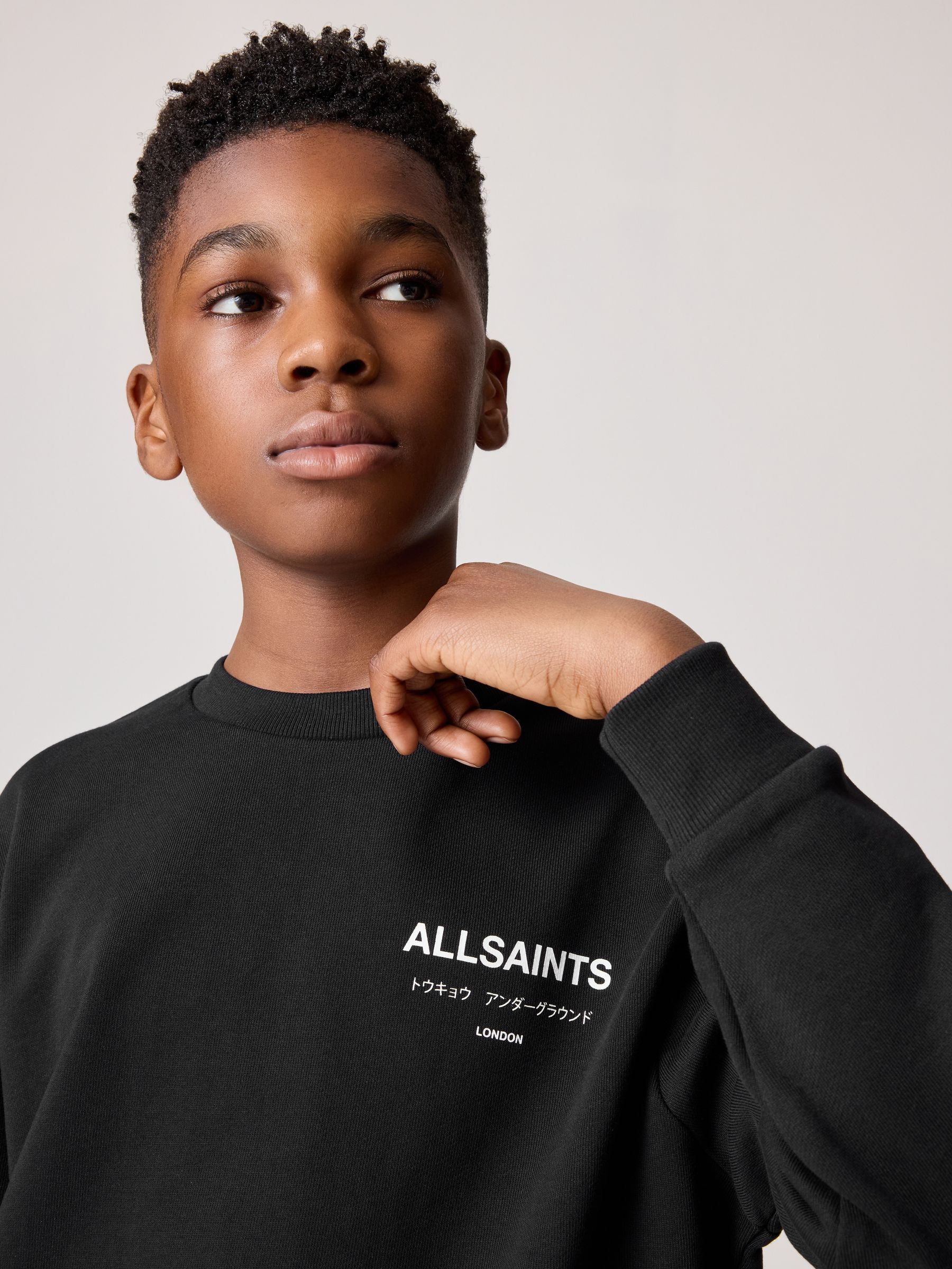 Buy smALLSAINTS Black Oversized Underground Crew Neck Sweatshirt