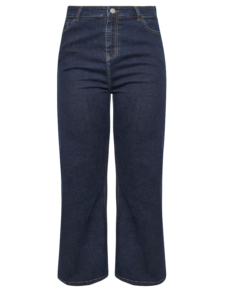Yours Curve Blue Wide Leg Jeans - Image 5 of 5