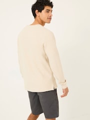 FatFace Natural Long-Sleeve Waffle Crew - Image 3 of 11