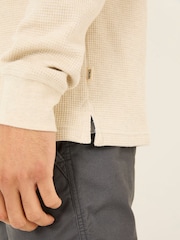FatFace Natural Long-Sleeve Waffle Crew - Image 6 of 11