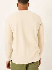FatFace Natural Long-Sleeve Waffle Crew - Image 9 of 11