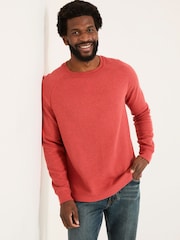 FatFace Vintage Red Long-Sleeve Waffle Crew - Image 2 of 8