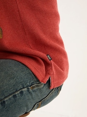 FatFace Vintage Red Long-Sleeve Waffle Crew - Image 6 of 8