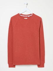 FatFace Vintage Red Long-Sleeve Waffle Crew - Image 7 of 8