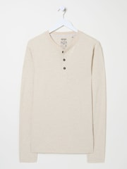 Бежевый - FatFace Long Sleeve Slub Henley - Image 8 of 8