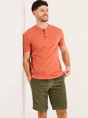 Помаранчевий - Футболка FatFace Slub Henley - Image 1 of 5