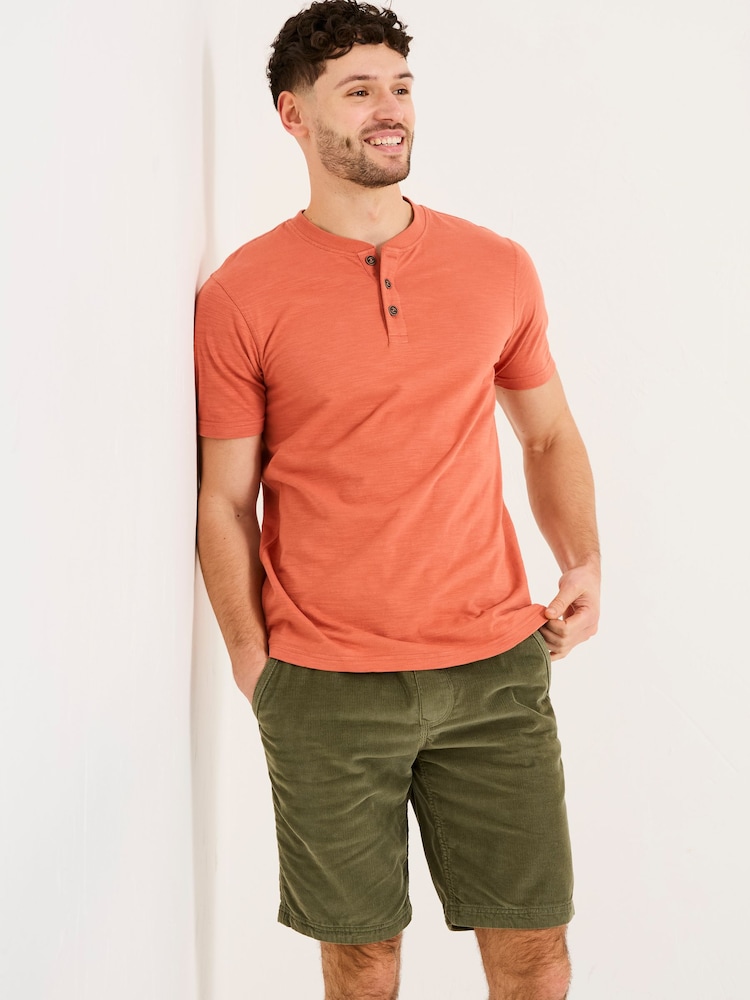 Помаранчевий - Футболка FatFace Slub Henley - Image 1 of 5