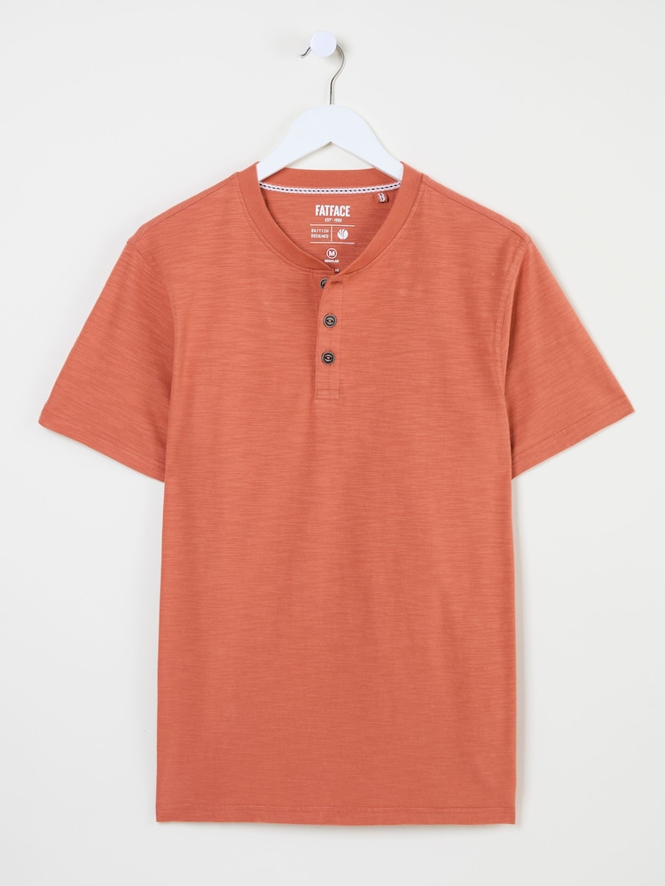 Помаранчевий - Футболка FatFace Slub Henley - Image 5 of 5