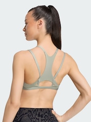 adidas Green Optime Workout Strappy Light Support Bra - Image 4 of 5