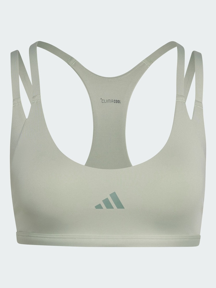 adidas Green Optime Workout Strappy Light Support Bra - Image 5 of 5 adidas Green Optime Workout Strappy Light Support Bra - Image 5 of 5