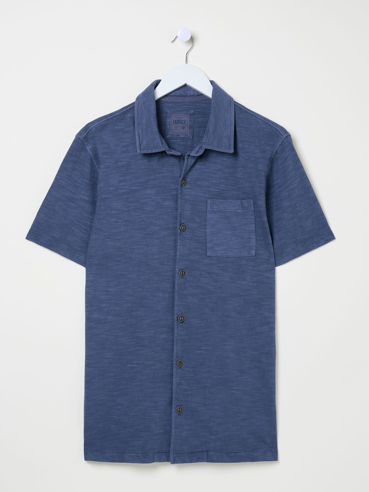 FatFace Truro Blue Jersey Shirt - Image 5 of 5