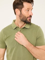 FatFace Stoke Light Green Short Sleeve Polo Shirt - Image 5 of 7