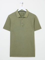 FatFace Stoke Light Green Short Sleeve Polo Shirt - Image 6 of 7