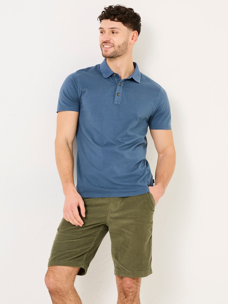 FatFace Stoke Navy Blue Short Sleeve Polo Shirt - Image 1 of 6