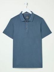 FatFace Stoke Navy Blue Short Sleeve Polo Shirt - Image 5 of 6