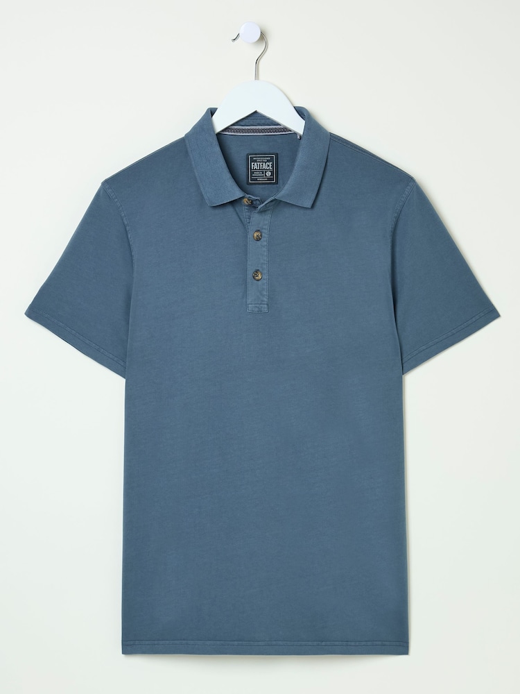 FatFace Stoke Navy Blue Short Sleeve Polo Shirt - Image 5 of 6
