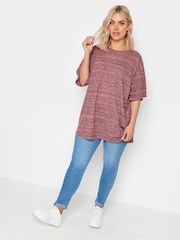 Yours Curve Pink Oversized Striped Top - Image 2 of 5