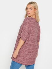 Yours Curve Pink Oversized Striped Top - Image 3 of 5