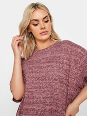 Yours Curve Pink Oversized Striped Top - Image 4 of 5