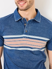 Indigo Chest Stripe Polo Shirt - Image 4 of 5