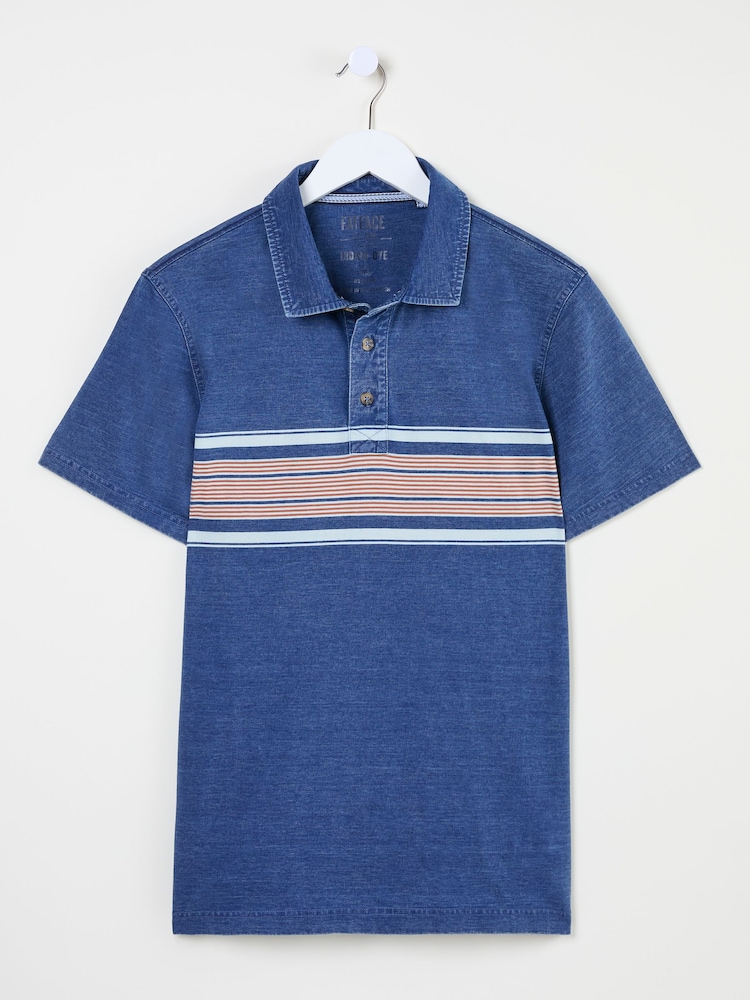 Indigo Chest Stripe Polo Shirt - Image 5 of 5