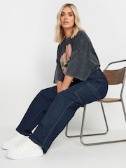 Yours Curve Blue Pocket Straight Leg Jeans - Image 3 of 5