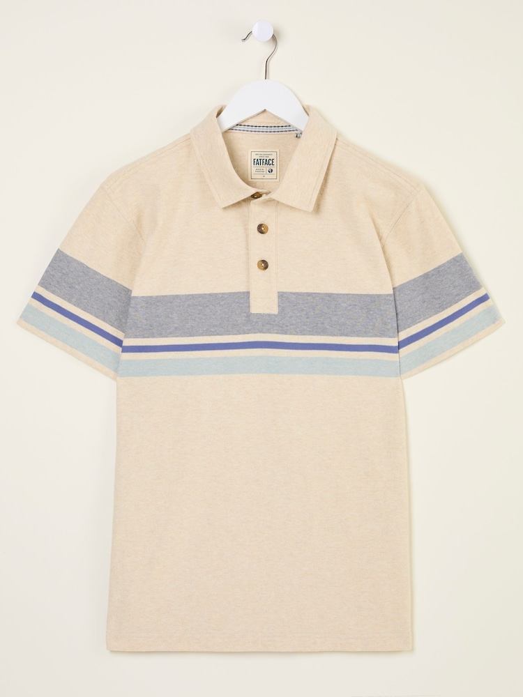 FatFace Short Sleeve Chest Stripe Polo - Image 7 of 7