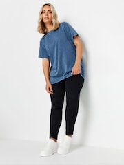 Yours Curve Blue Set In Sleeve 100% Cotton T-Shirt - Image 3 of 5