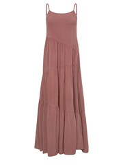 PixieGirl Petite Brown Asymmetric Tiered Maxi Dress - Image 5 of 5