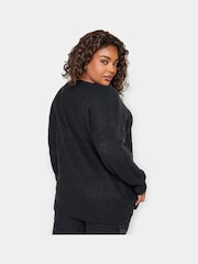 Yours Curve Black Drop Shoulder Jumper - Image 2 of 4