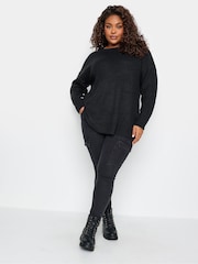 Yours Curve Black Drop Shoulder Jumper - Image 4 of 4