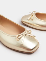 Yours Curve Gold Extra Wide Fit Ballet Pumps - Image 4 of 5