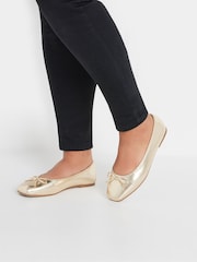 Yours Curve Gold Extra Wide Fit Ballet Pumps - Image 5 of 5