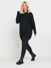Yours Curve Black Essential Jumper - Image 3 of 5
