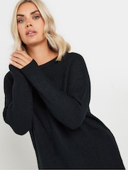 Yours Curve Black Essential Jumper - Image 4 of 5