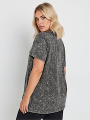 Yours Curve Grey Set In Sleeve 100% Cotton T-Shirt - Image 4 of 5