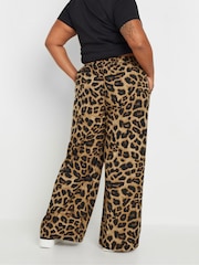 Yours Curve Brown Leopard Print Pull On Trousers - Image 5 of 7