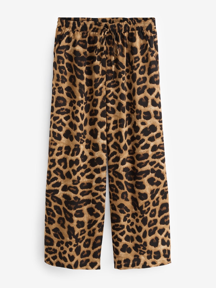 Yours Curve Brown Leopard Print Pull On Trousers - Image 7 of 7