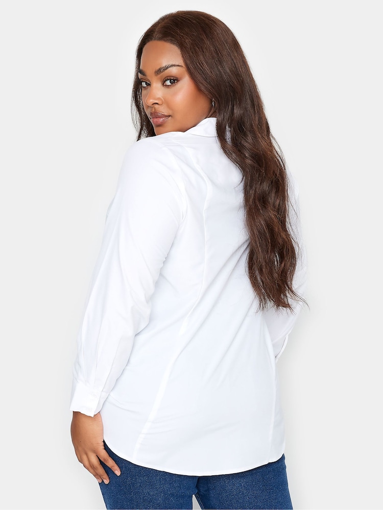 Yours Curve White Hourglass 100% Cotton Shirt - Image 2 of 4