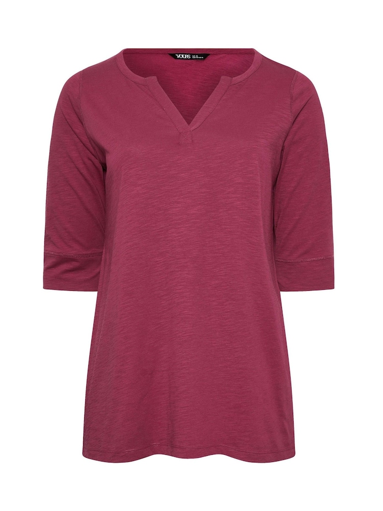 Camiseta 100% algodón con cuello de muesca y mangas 3/4 de Yours Curve - Imagen 5 de 5 Camiseta 100% algodón con cuello de muesca y mangas 3/4 de Yours Curve - Imagen 5 de 5
