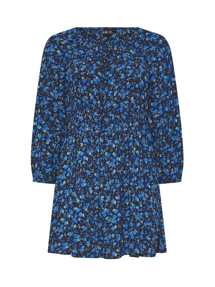 Yours Curve Blue Crinkle Boho Tunic - Image 6 of 6