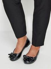 Yours Curve Black Extra Wide Fit Bow Ballet Pumps - Image 1 of 5