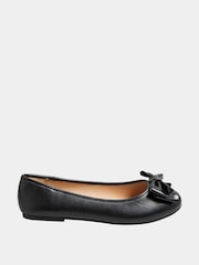 Yours Curve Black Extra Wide Fit Bow Ballet Pumps - Image 2 of 5