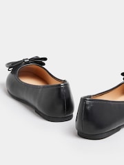Yours Curve Black Extra Wide Fit Bow Ballet Pumps - Image 4 of 5