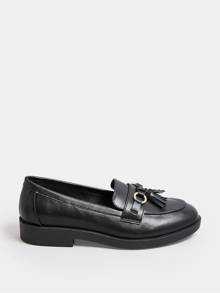 Yours Curve Black Extra Wide Fit Tassel Loafers - Image 2 of 5