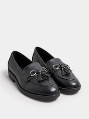 Yours Curve Black Extra Wide Fit Tassel Loafers - Image 3 of 5