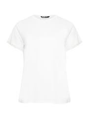 Yours Curve White Lace Trim 100% Cotton T-Shirt - Image 6 of 6