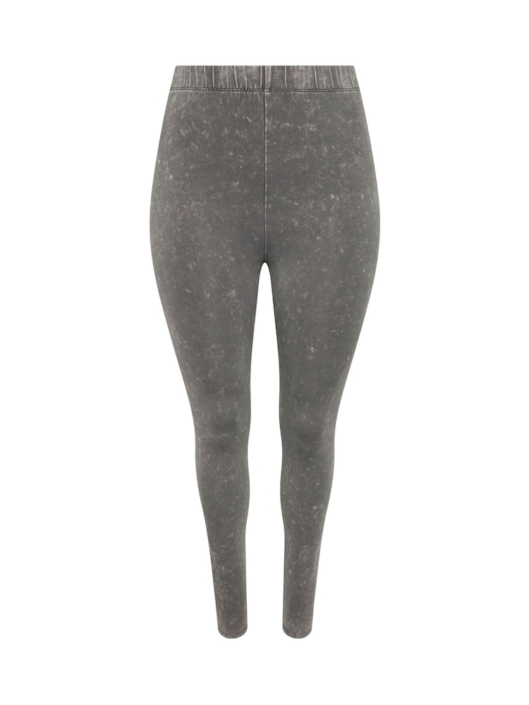 Yours Curve Grey Grey Acid Wash Leggings - Image 5 of 5 Yours Curve Grey Grey Acid Wash Leggings - Image 5 of 5